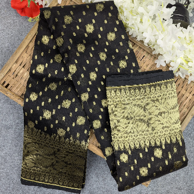 Picture of Half Silk Jamdani Saree (Black, Green, Pink, Lavender, Maroon )