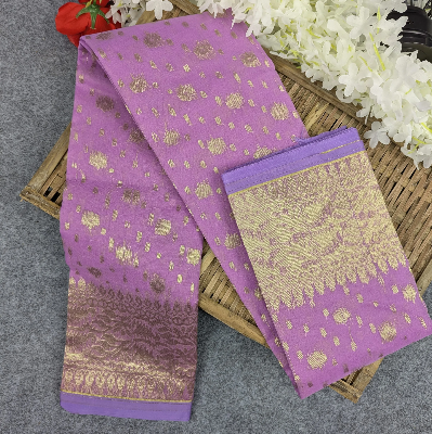 Picture of Premium Half Silk Jamdani Saree Combo Set - Light Purple