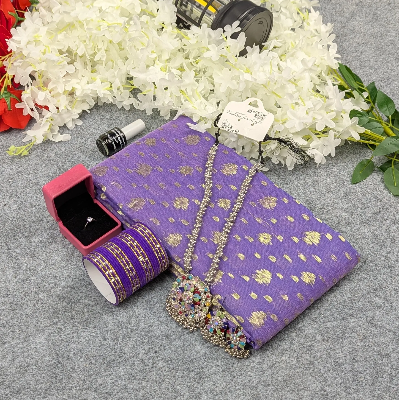 Picture of Premium Half Silk Jamdani Saree Combo Set - Lavender
