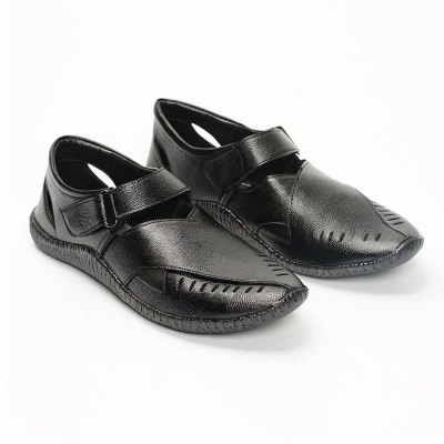 Picture of STEP FASHION Eva Gambol Black Slipper Sandal Shoes for Men