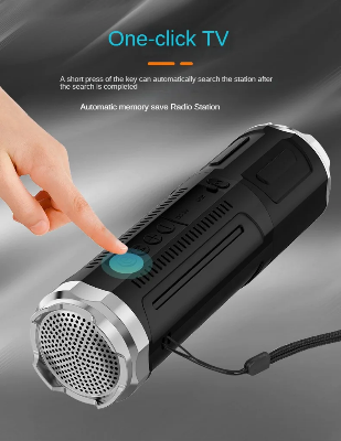 Picture of Portable Bluetooth Speaker With Zoomable Flashlight - 4 Dimming Modes FM Radio Long Lasting Life