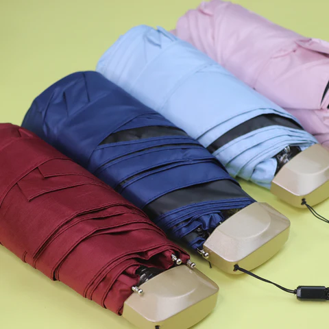 Picture of Mini Umbrella Windproof anti-UV Protection 5Folding Umbrella Portable Travel Rain Women Umbrella Pocket Children UPF