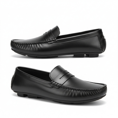 Picture of Black Artificial Leather Casual Loafers for Men