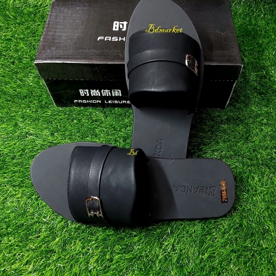 Picture of Stylish Leather Slides Sandal for men