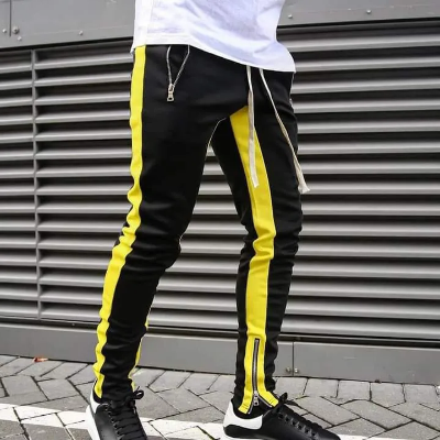 Picture of Casual Men's Sweatpant Trouser Black + Yellow