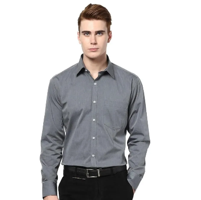 Picture of Men's Solid Colour Color Shirt (Ash)