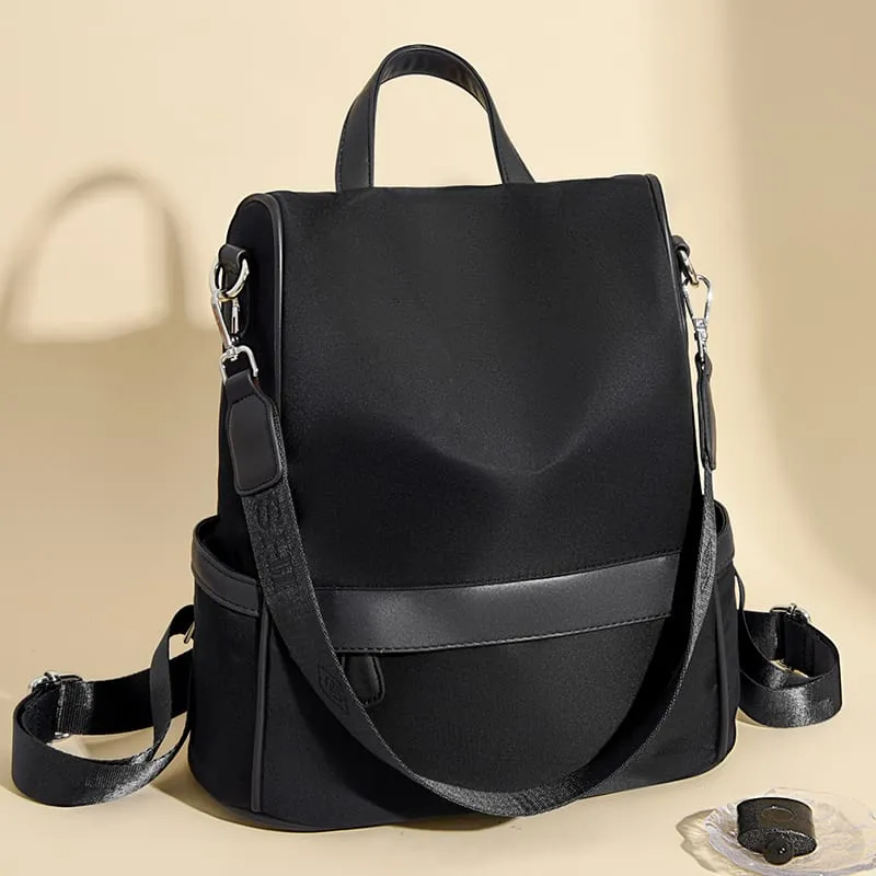 Picture of New Design Women Backpack Nylon Waterproof Anti-Theft Travel Bagpack(black)