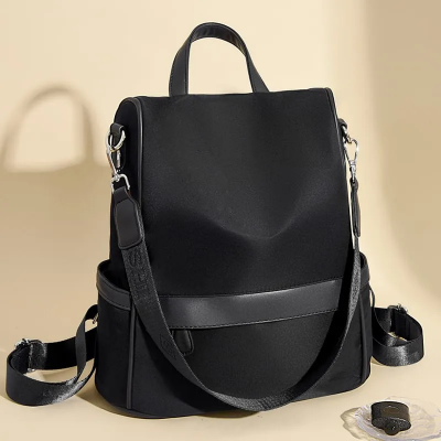 Picture of New Design Women Backpack Nylon Waterproof Anti-Theft Travel Bagpack(black)