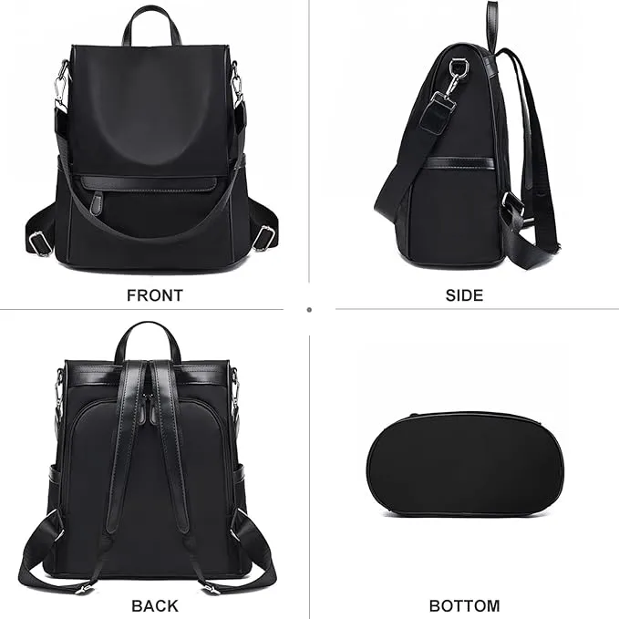 Picture of New Design Women Backpack Nylon Waterproof Anti-Theft Travel Bagpack(black)