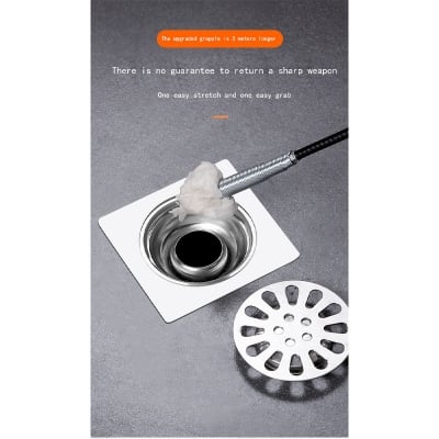 Picture of Toilet Pipe Four Claw Bend Song Rubbish Hair Dredge Grappling Hook Steel Wire Pipeline Cleaner Sewer Unblock Artifact()