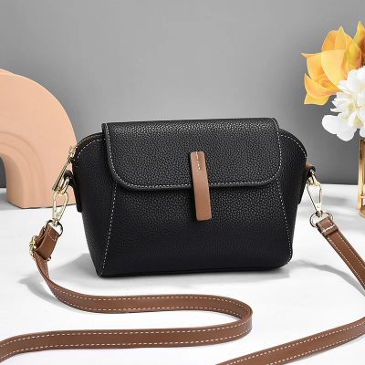 Picture of New Pu Leather Single Shoulder Niche Light Luxury Women's Bag(Black)