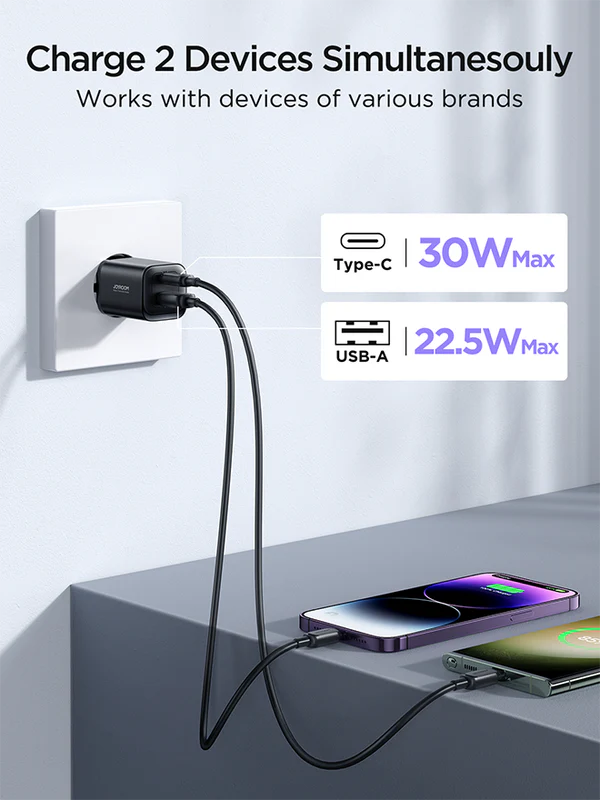 Picture of OYROOM JR-TCF08 Speed Series PD 30W Dual-Port (A+C) Charger