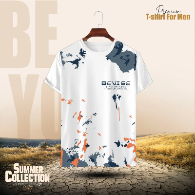 Picture of Stylish Comfortable sports T-Shirt(ASh+White)