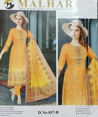 Picture of MALHAR 100% Premium cotton lawn digital printed 3 Piece