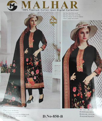 Picture of MALHAR 100% Premium cotton lawn digital printed 3 Piece