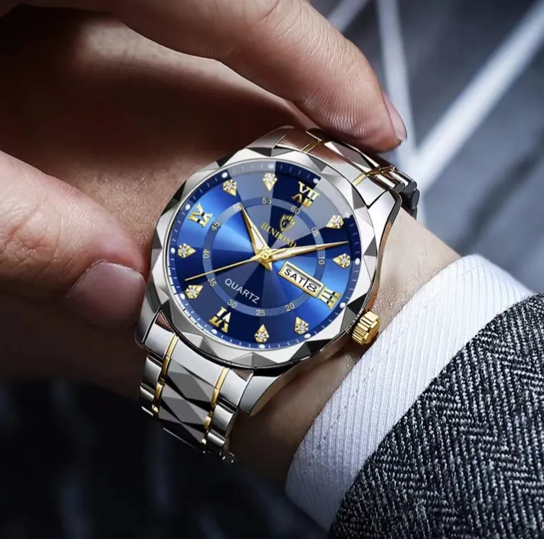 Picture of BINBOND 2521 Luxury Brand Luminous Quartz Watch For Men (Blue)