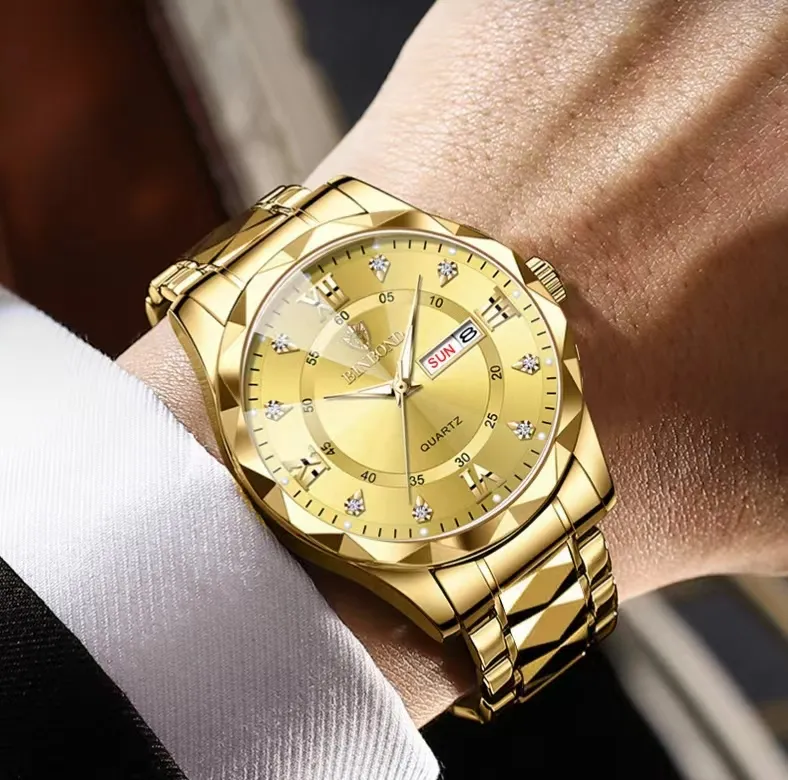Picture of BINBOND 2521 Luxury Brand Luminous Quartz Watch For Men (full golden)