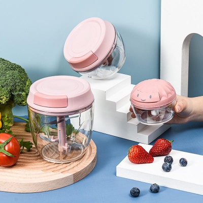 Picture of Hand String Pull Vegetable Chopper Masher Food Meat Vegetable Garlic Chopper Cutter(Multicolor)