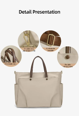 Picture of Women's Tote Bag Large Capacity 14 Inch & 15.6 Inch Laptop Shoulder Bag, Single Shoulder Handbag Crossbody Work Tote Bag