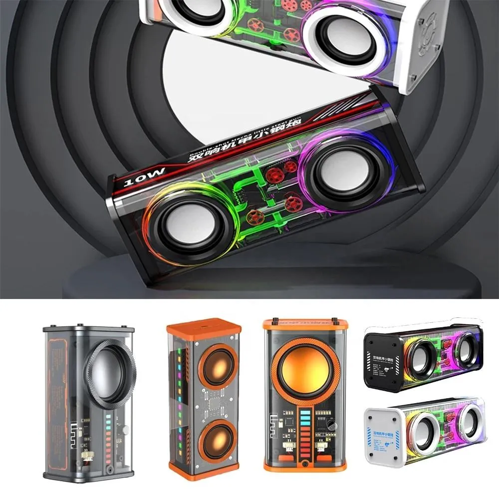 Picture of V8 Transparent Mechanical TWS Subwoofer Wireless Bluetooth Speaker