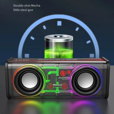 Picture of V8 Transparent Mechanical TWS Subwoofer Wireless Bluetooth Speaker