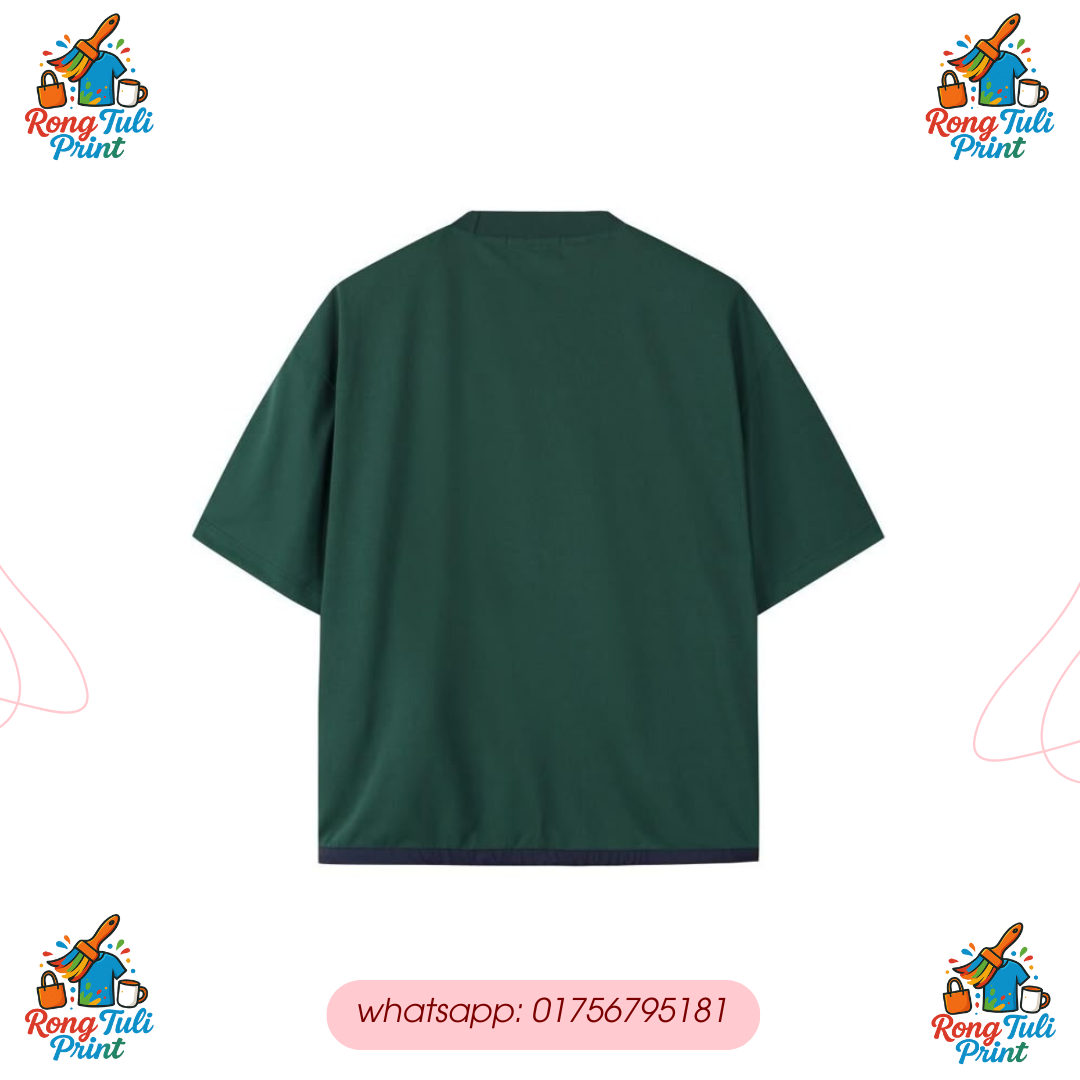 Picture of Bangladesh Print Oversized Drop Shoulder T-Shirt – Unisex Cotton Emerald Green