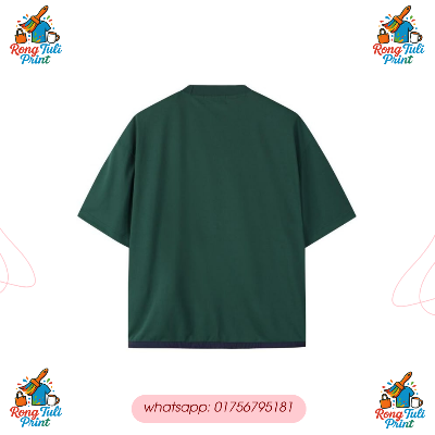 Picture of Bangladesh Print Oversized Drop Shoulder T-Shirt – Unisex Cotton Emerald Green