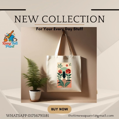 Picture of . Trendy Tote Bag for Girls – School/College Friendly | Eco Cotton Canvas Bag