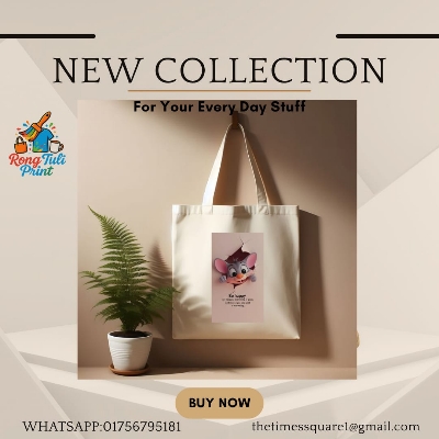 Picture of Canvas Tote Bag for Girls – College, School & Shopping Use | Printed & Stylish