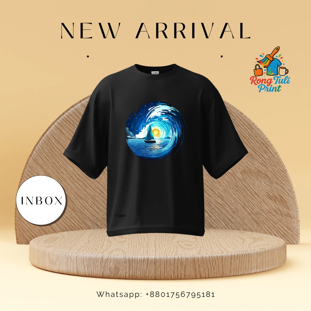 Picture of Solid Navy Blue Cotton Drop Shoulder Men's T-Shirt for Men/Woman - Half Sleeve Round Neck - Summer Wear Comfort Black