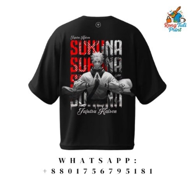 Picture of modern T-shirt ,sukuna, Jujutsu kaisen Black