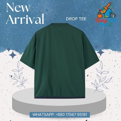 Picture of Green T-shirt for Men & Women | Drop Shoulder Loose Fit Emerald Green