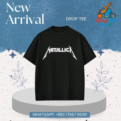 Picture of Metallica ব্যান্ড টি শার্ট | Oversize Drop Tee | Black Rock Music Graphic Tee Black