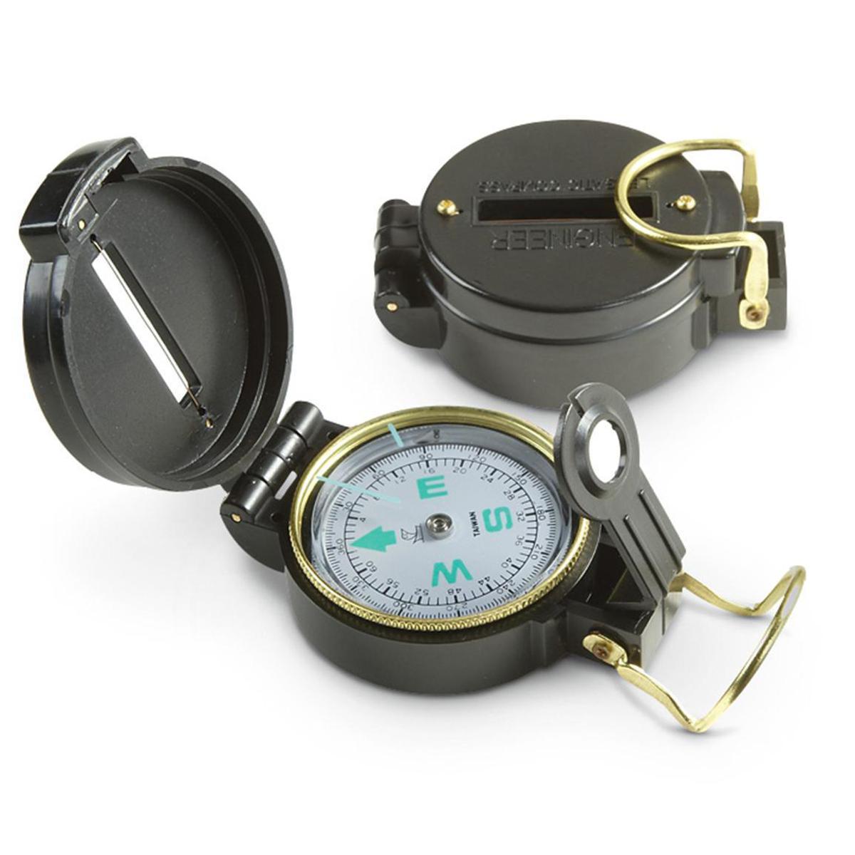 Picture of Pocket Folding Compass Hiking Travel Lensatic Compass - Black