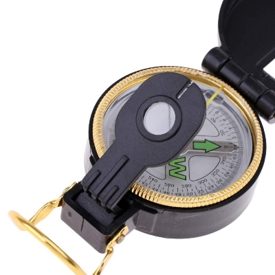 Picture of Pocket Folding Compass Hiking Travel Lensatic Compass - Black