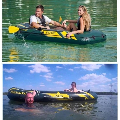 Picture of 2 Person Water Sports boat Fishing Tender Dinghy Raft Set - Green