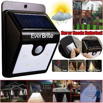 Picture of Solar Day Night Motion Sensor Outdoor Garden Security Wall Light - Black