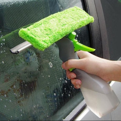 Picture of Windows Glass Cleaner With Spray Bottle Magic Wiper 3 in 1 - Multicolor