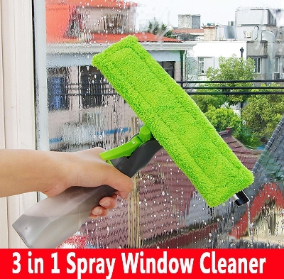 Picture of Windows Glass Cleaner With Spray Bottle Magic Wiper 3 in 1 - Multicolor