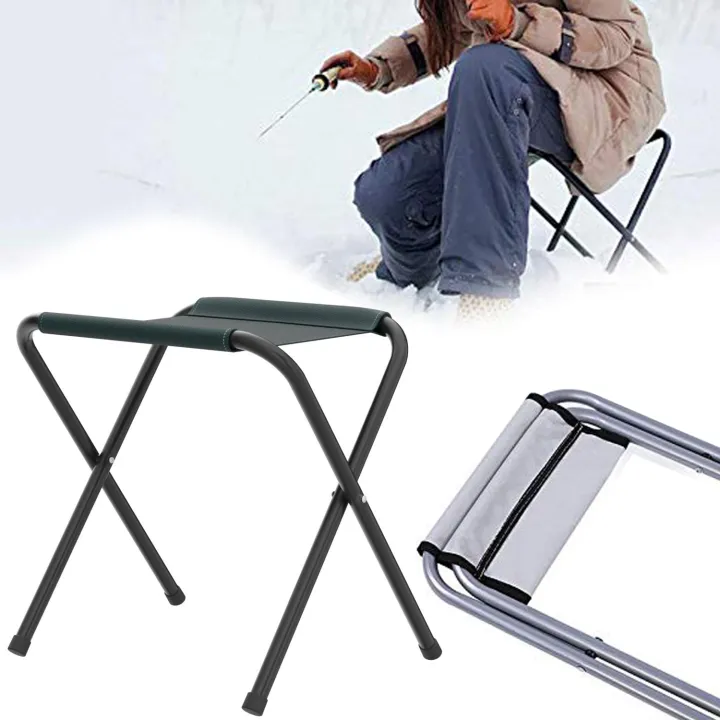 Picture of Outdoor Hiking Fishing Picnic Folding Stool Portable Triangle Chair - Grey