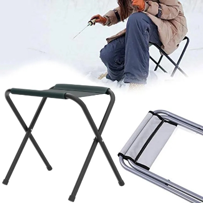 Picture of Outdoor Hiking Fishing Picnic Folding Stool Portable Triangle Chair - Grey