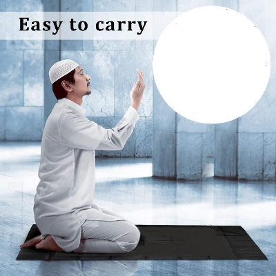 Picture of Full Black Foam Janamaz Muslim Soft Prayer Mat Travel Janamaz - Black