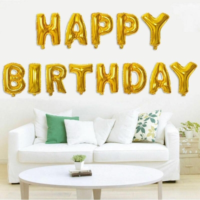 Picture of Large Happy Birthday Foil Balloons Banner Party Decoration