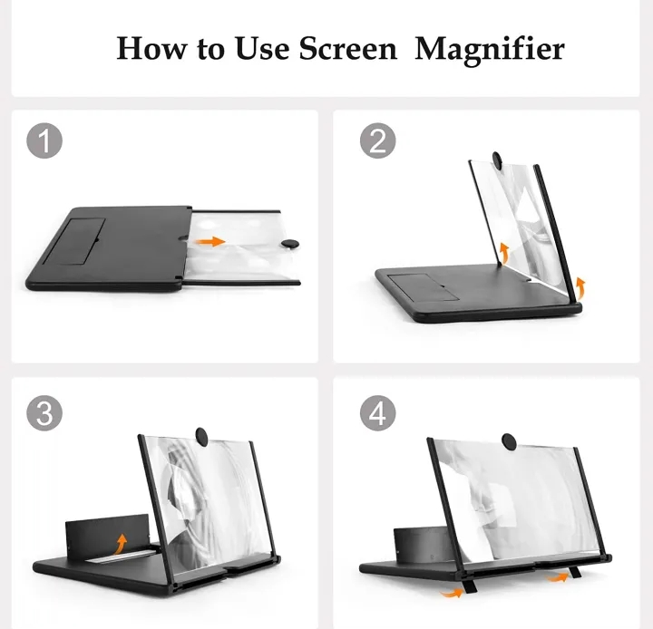 Picture of 3D Glass Magnifier Mobile Accessories Mobile Phone Screen Amplifier Foldable 3D Glass For Android Phone Screen Magnifier - Multicolor