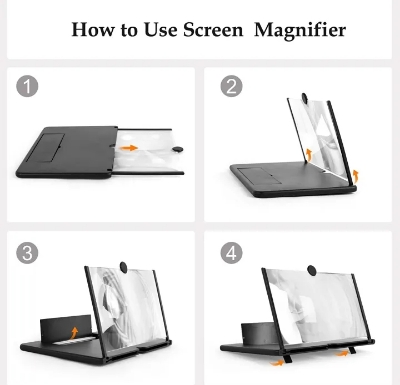 Picture of 3D Glass Magnifier Mobile Accessories Mobile Phone Screen Amplifier Foldable 3D Glass For Android Phone Screen Magnifier - Multicolor