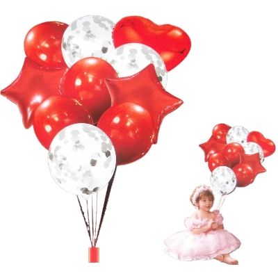 Picture of Party Birthday Decoration 10 pcs Latex Balloons with Heart Star Balloon - Red