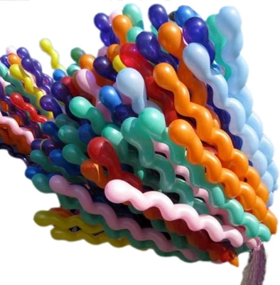 Picture of 10 pcs Spiral Wedding Birthday Party Decoration 10 pcs Magic Long Ballons - Multicolor