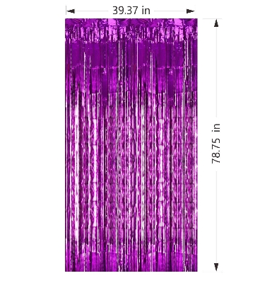 Picture of Foil Door Curtains For Birthday/Wedding Party Photo Booth Backdrop Event Decor - Purple