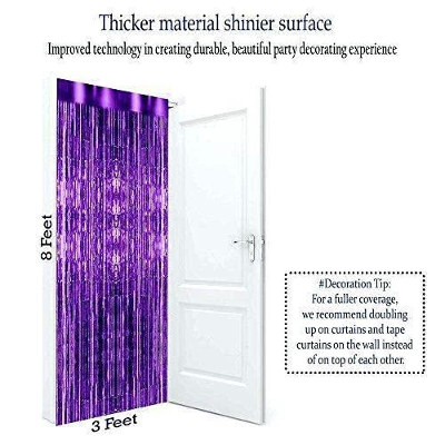 Picture of Foil Door Curtains For Birthday/Wedding Party Photo Booth Backdrop Event Decor - Purple