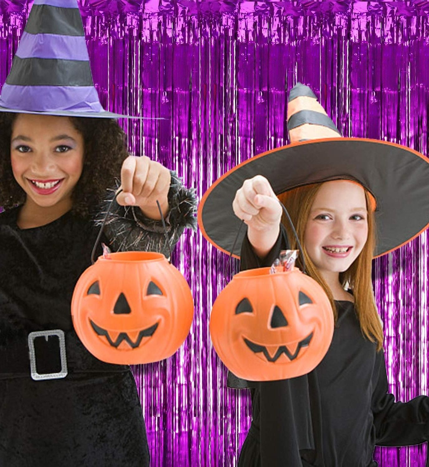 Picture of Foil Door Curtains For Birthday/Wedding Party Photo Booth Backdrop Event Decor - Purple